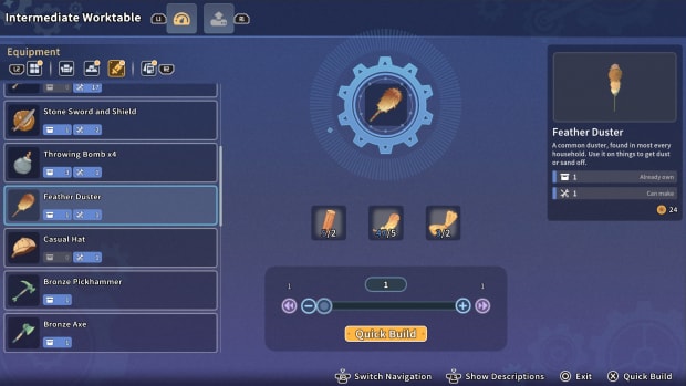 My Time at Sandrock Feather Duster Recipe